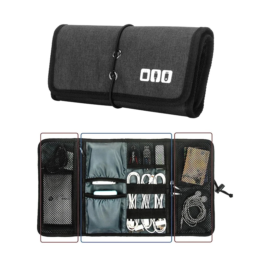 Tech Accessories Travel Organizer Pouch - Poudres d'évaluateur électronique, sac d'accessoires de