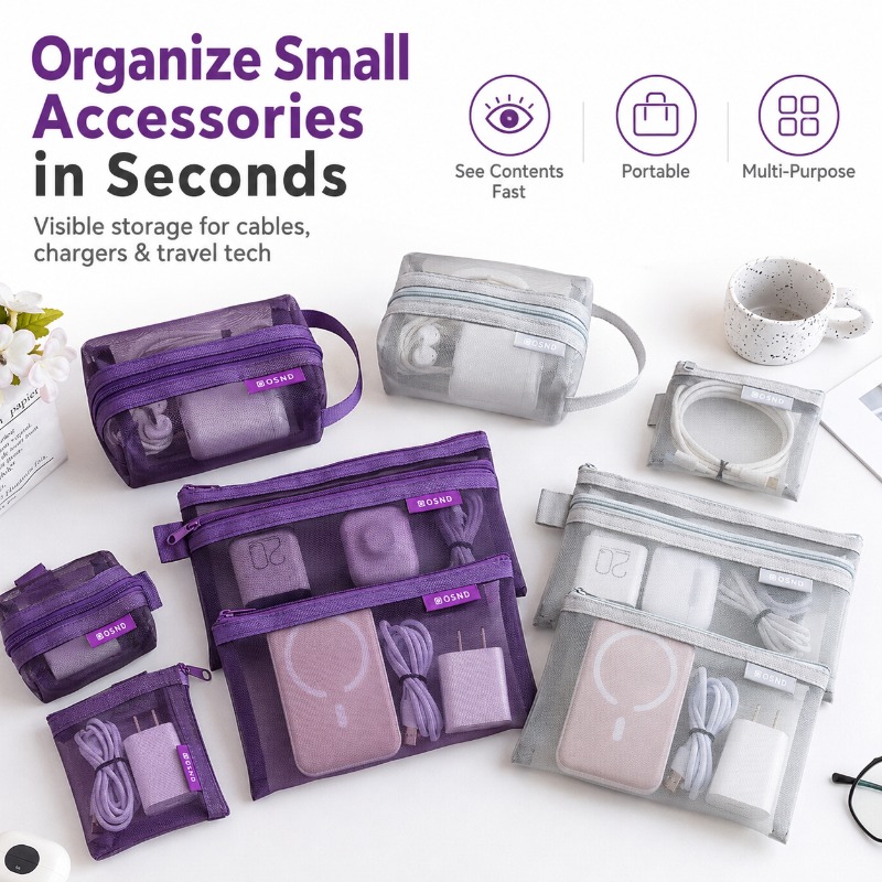 Lot de 6 sacs de rangement por - Tech Accessories Travel Organizer Pouch avis et prix